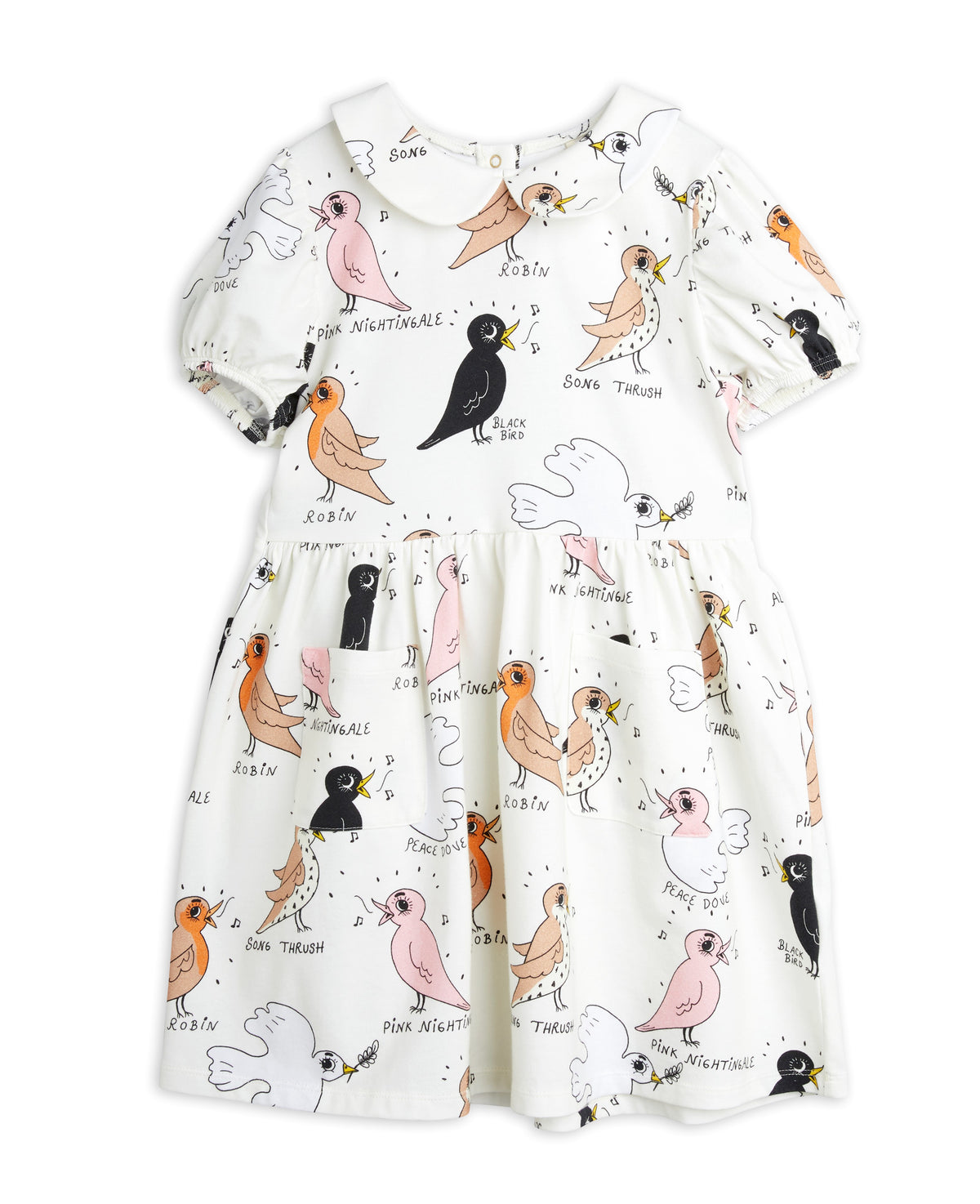 Birdswatching Aop Puff Sleeve Dress offwhite