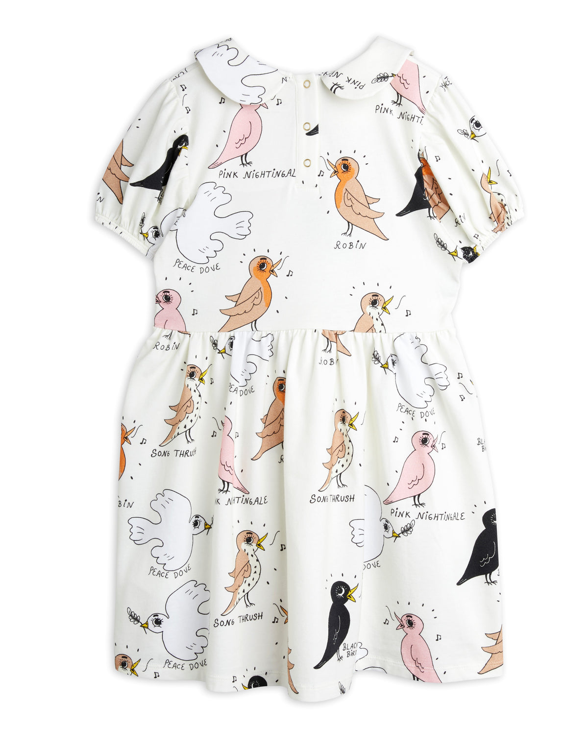 Birdswatching Aop Puff Sleeve Dress offwhite