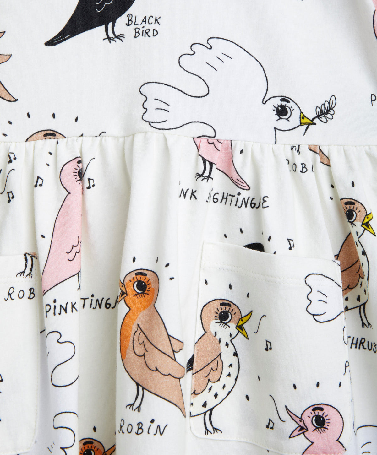 Birdswatching Aop Puff Sleeve Dress offwhite