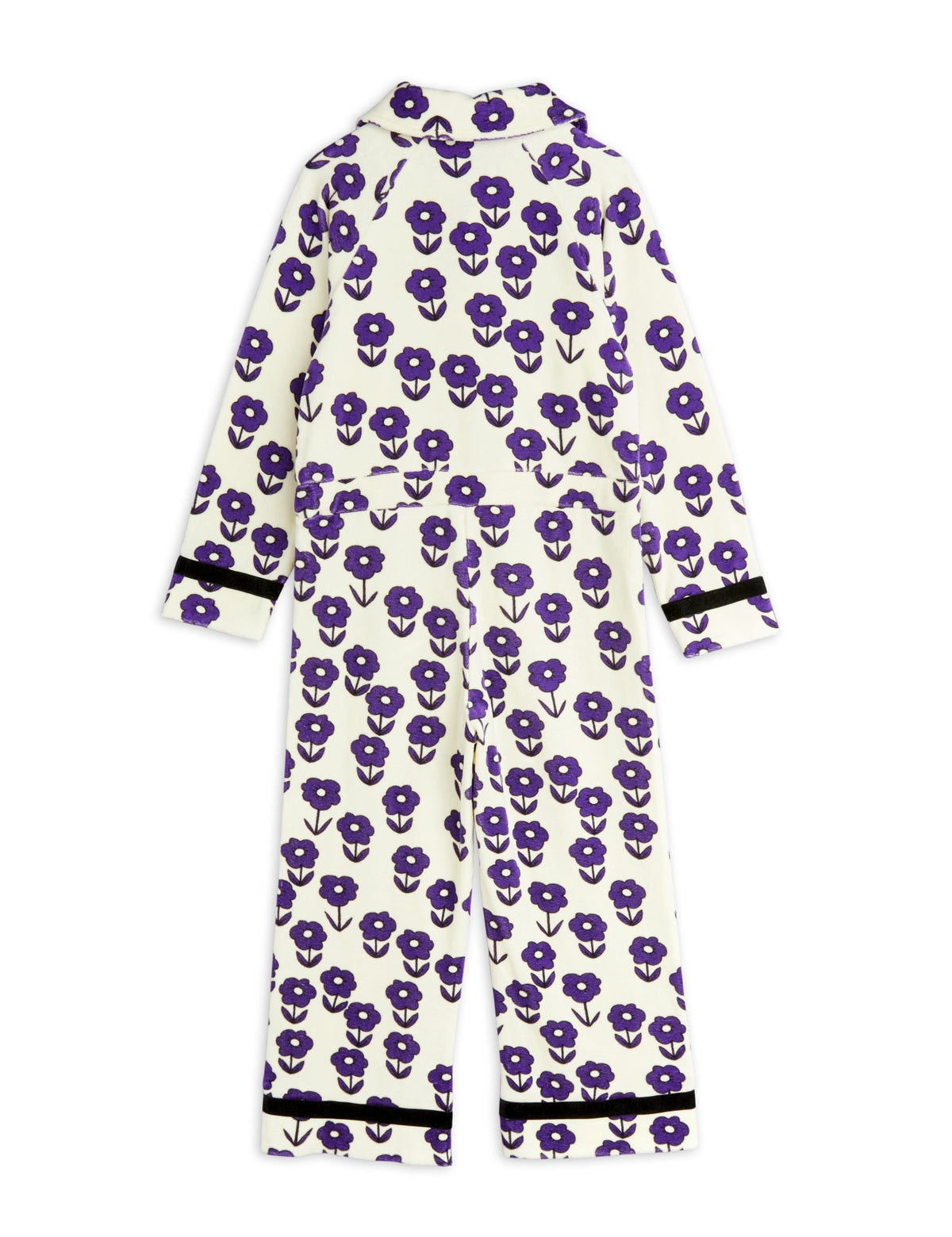 Spaceflower Velour Playsuit offwhite