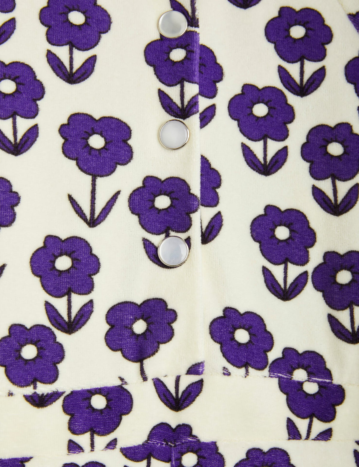 Spaceflower Velour Playsuit offwhite