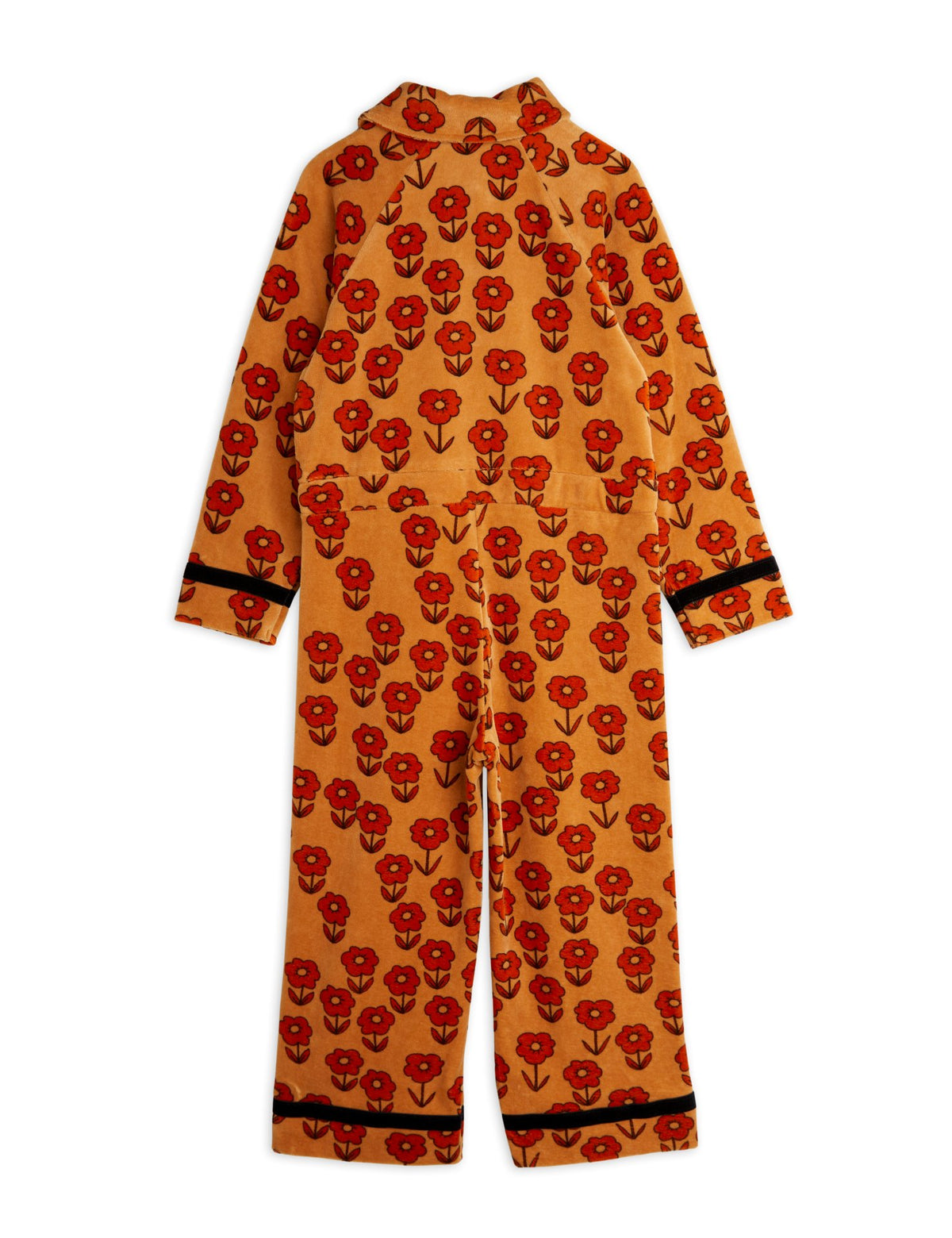 Spaceflower Velour Playsuit Brown