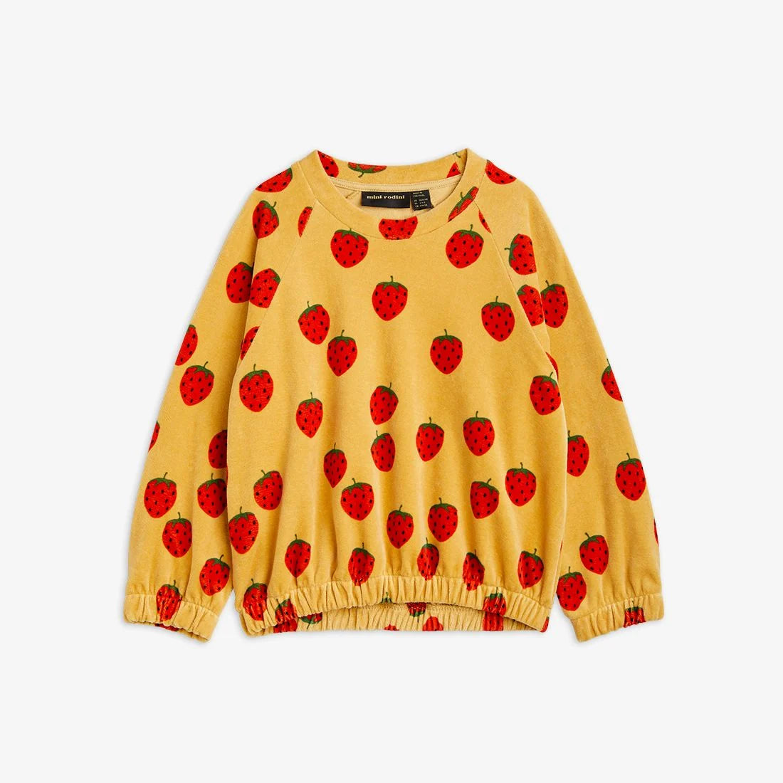 Strawberries Velour aop Sweatshirt (Beige)