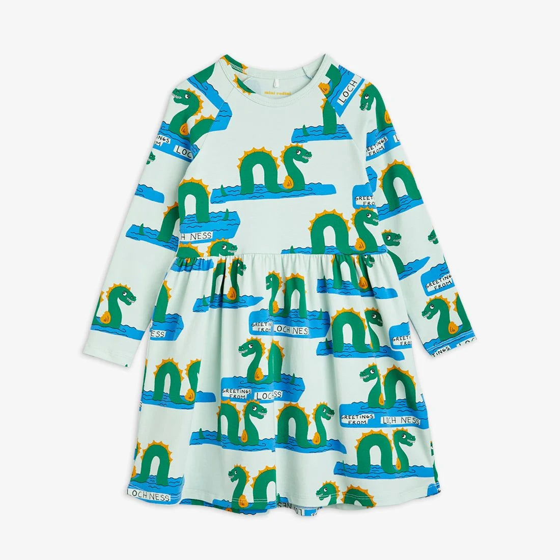 Loch Ness aop Long Sleeve Dress (Green)
