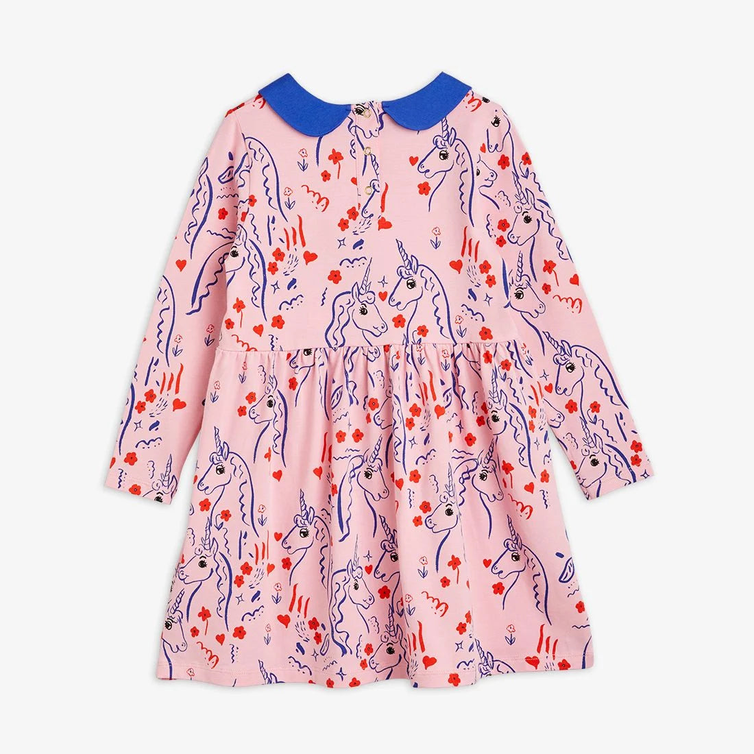 Scottish Unicorns aop Long Sleeve Dress  (Pink)