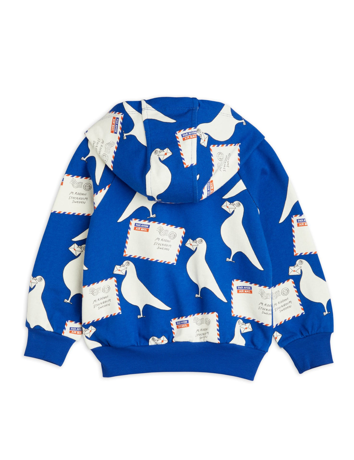 Pigeons aop zip hoodie - Blue