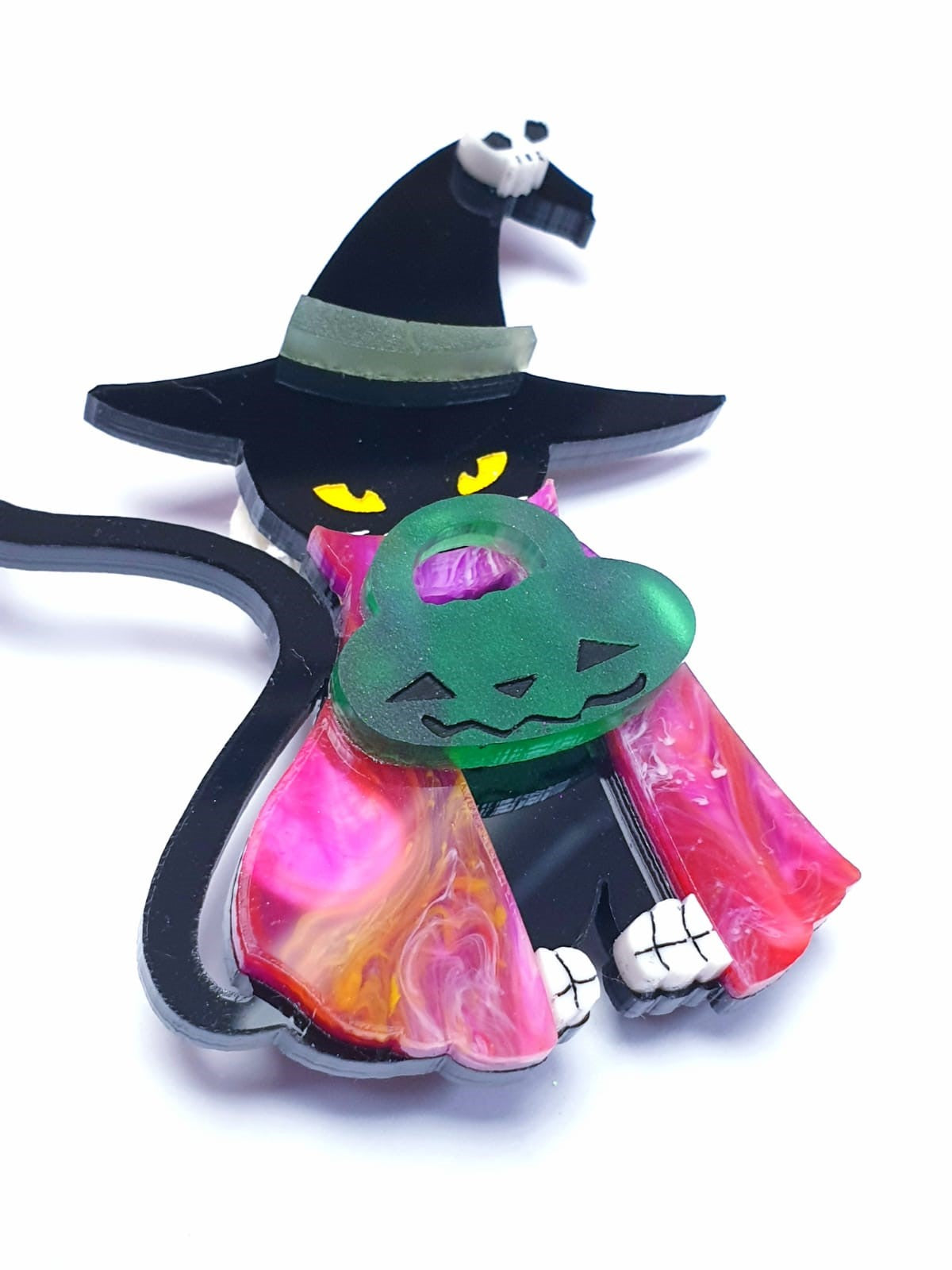 Creeper the Halloween Cat Brooch