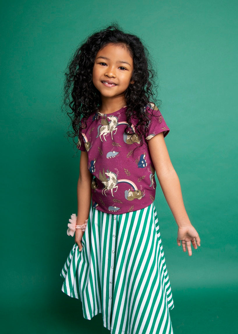 Woodland Stripes Long Twirly Skirt