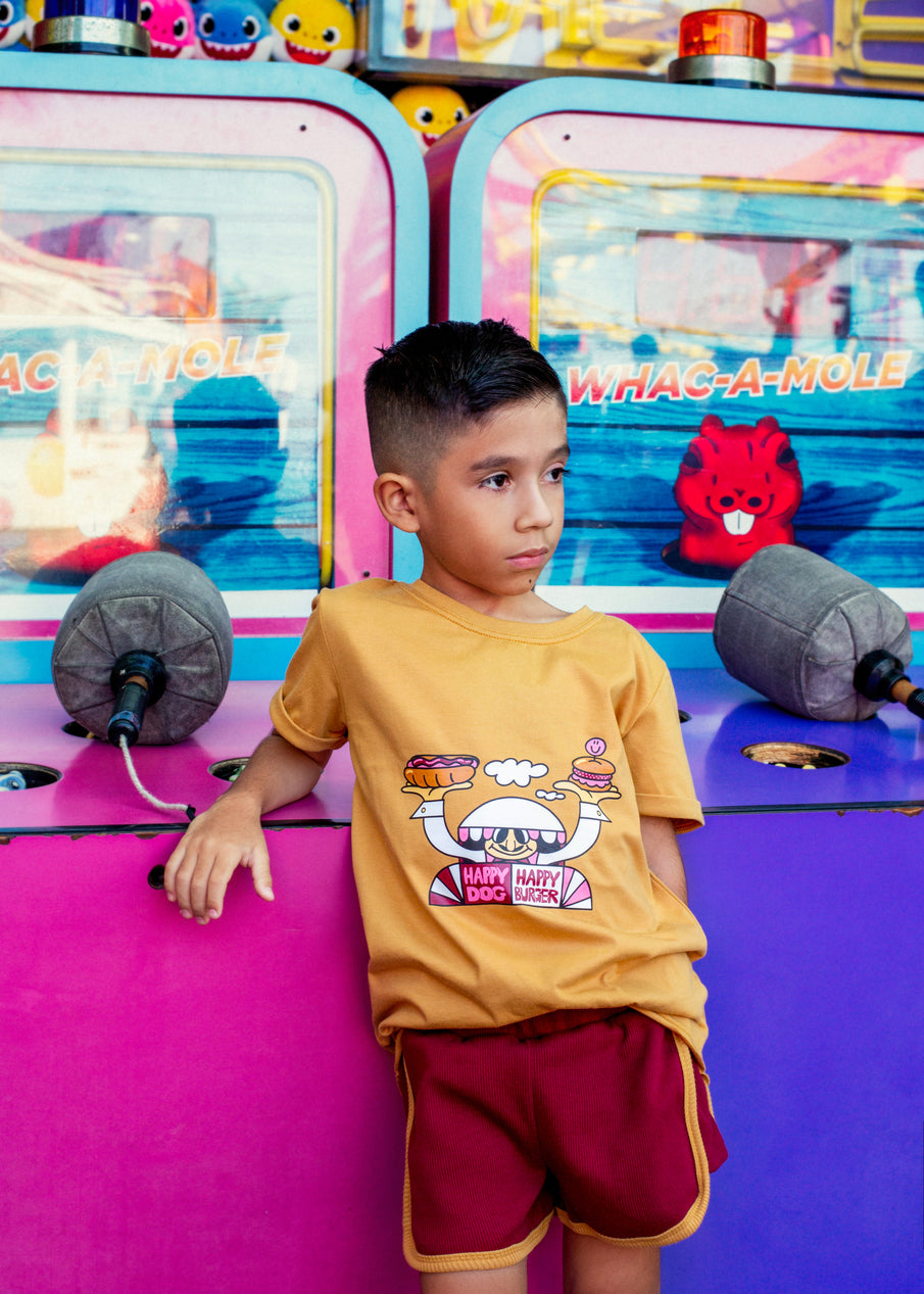 Velour Retro Shorts – Crimson