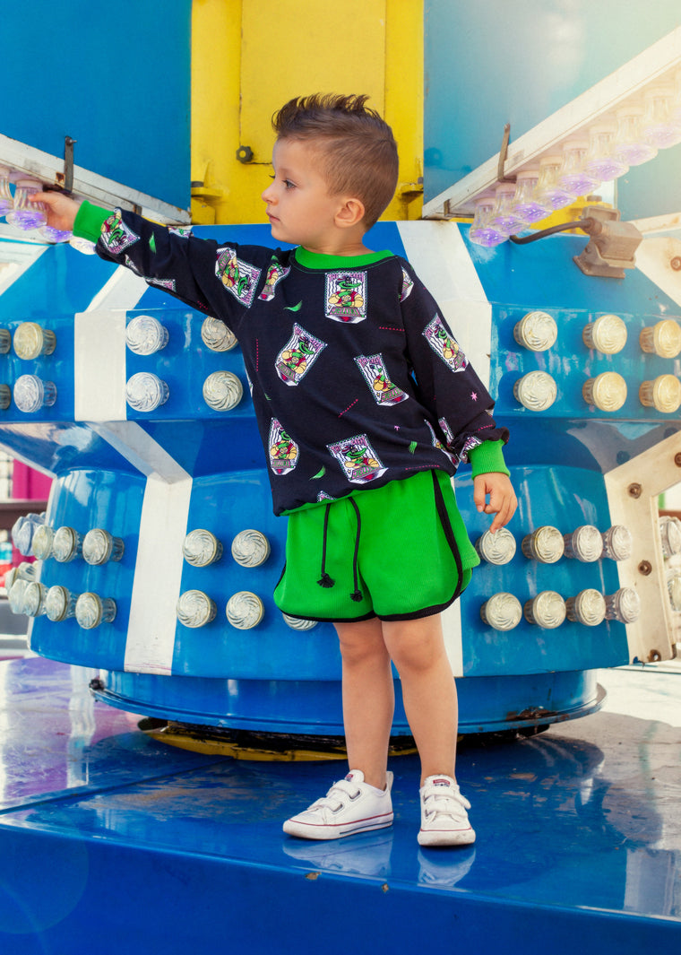 Velour Retro Shorts  – Granny Smith Green