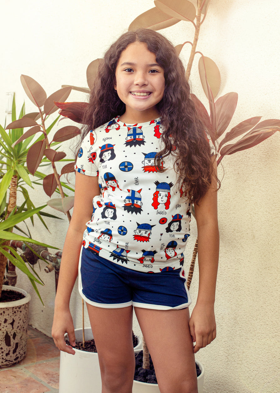 Retro Shorts – Color Block Navy