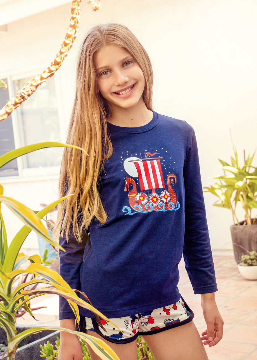 Long Sleeve T-Shirt – Vikings Longboat