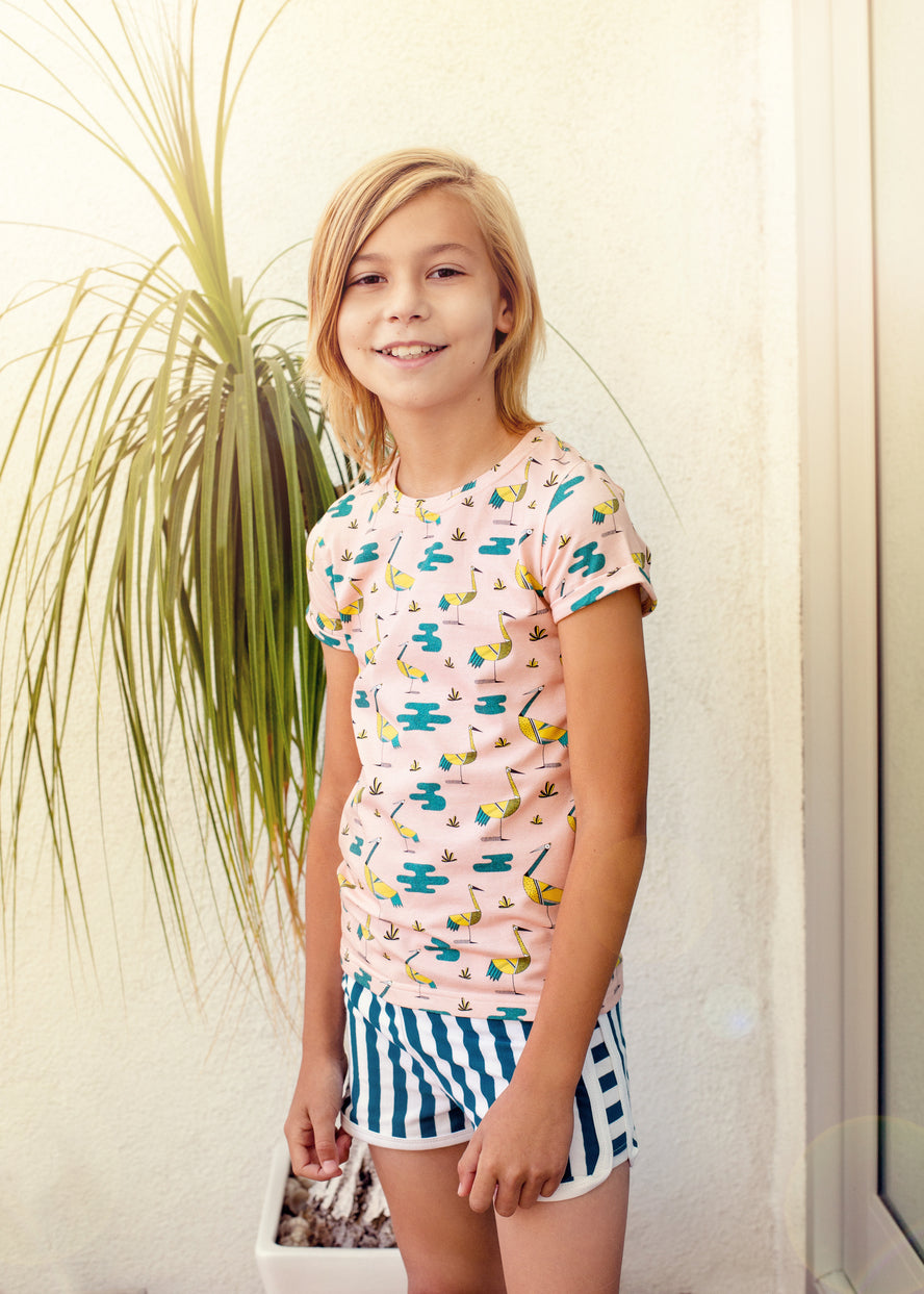 Retro Shorts – Emerald Stripes