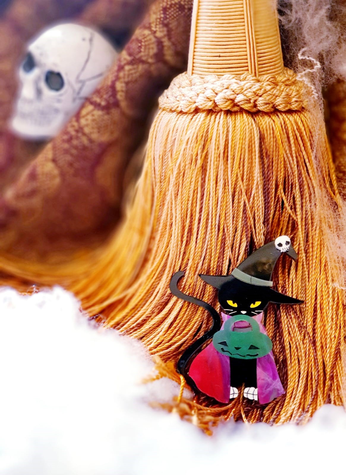 Creeper the Halloween Cat Brooch