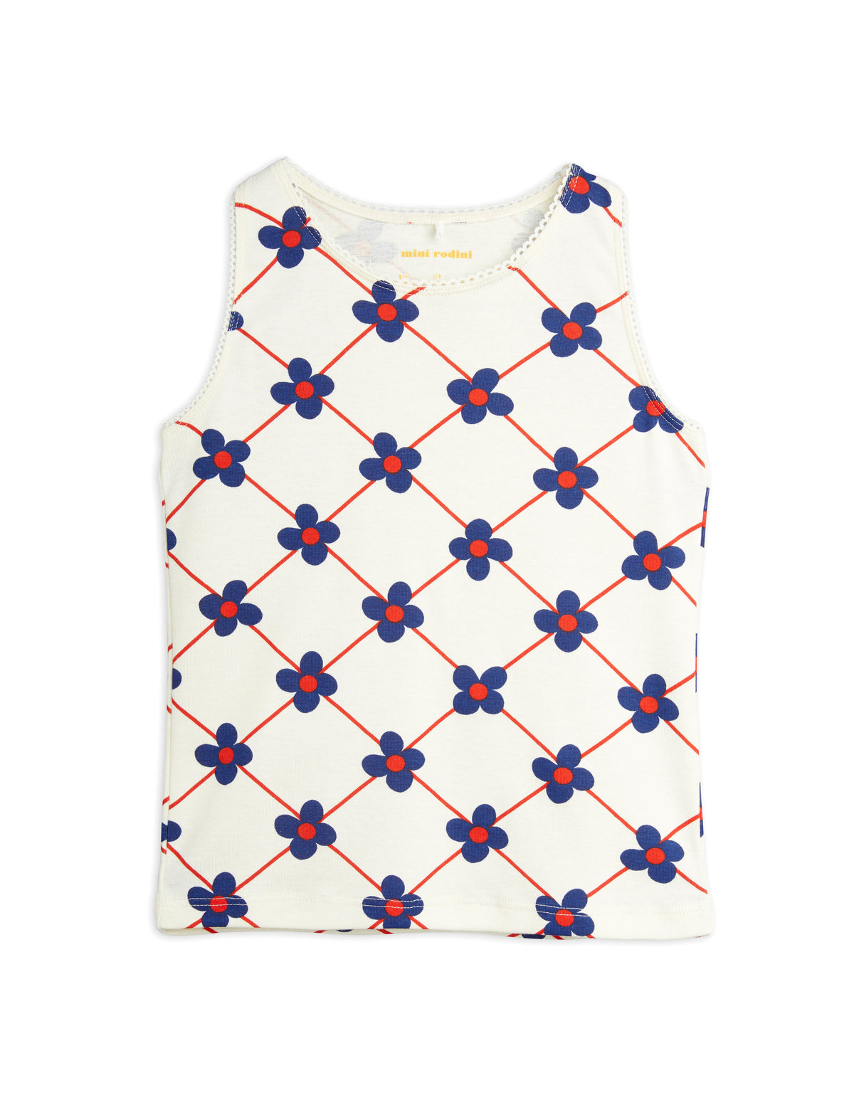 Flower Check Aop Tank offwhite