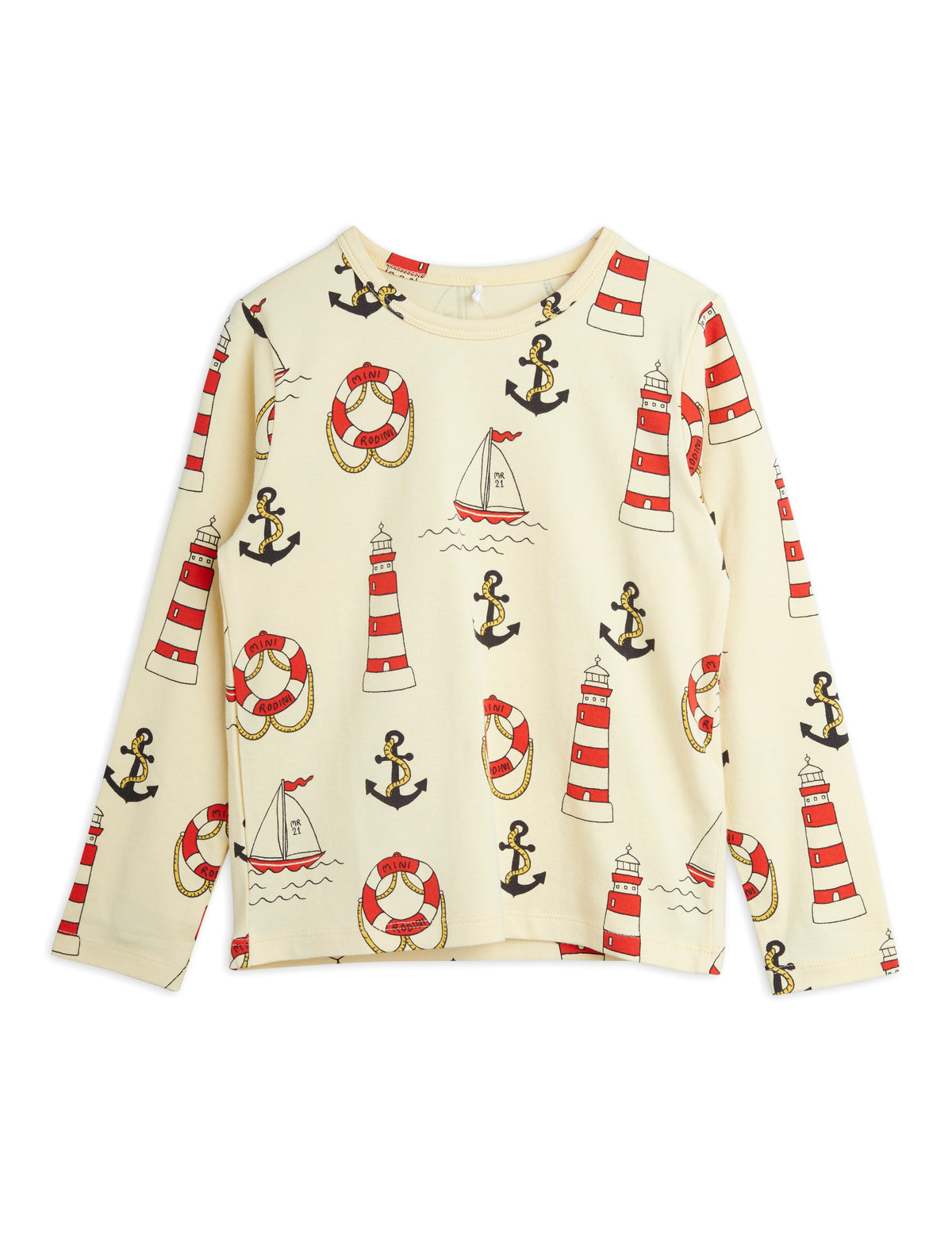 Lighthouse Aop Ls Tee yellow