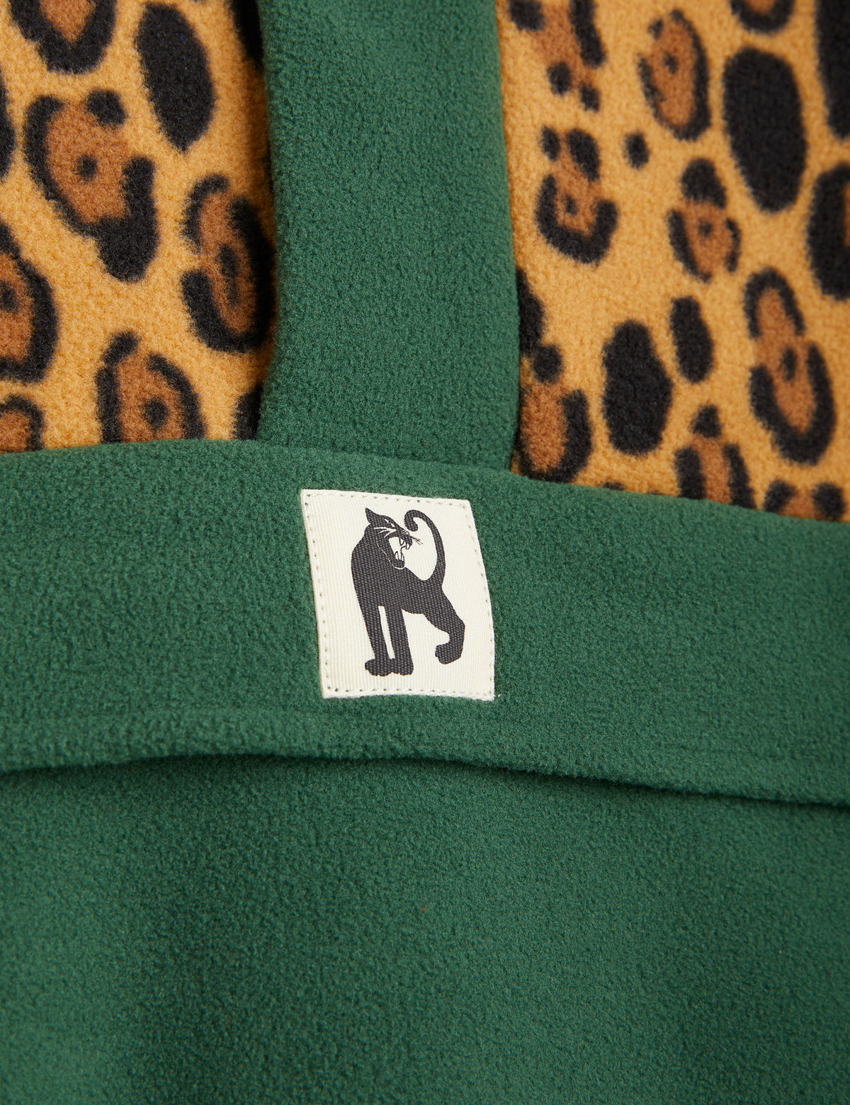 Leopard Fleece Zip Pullover green