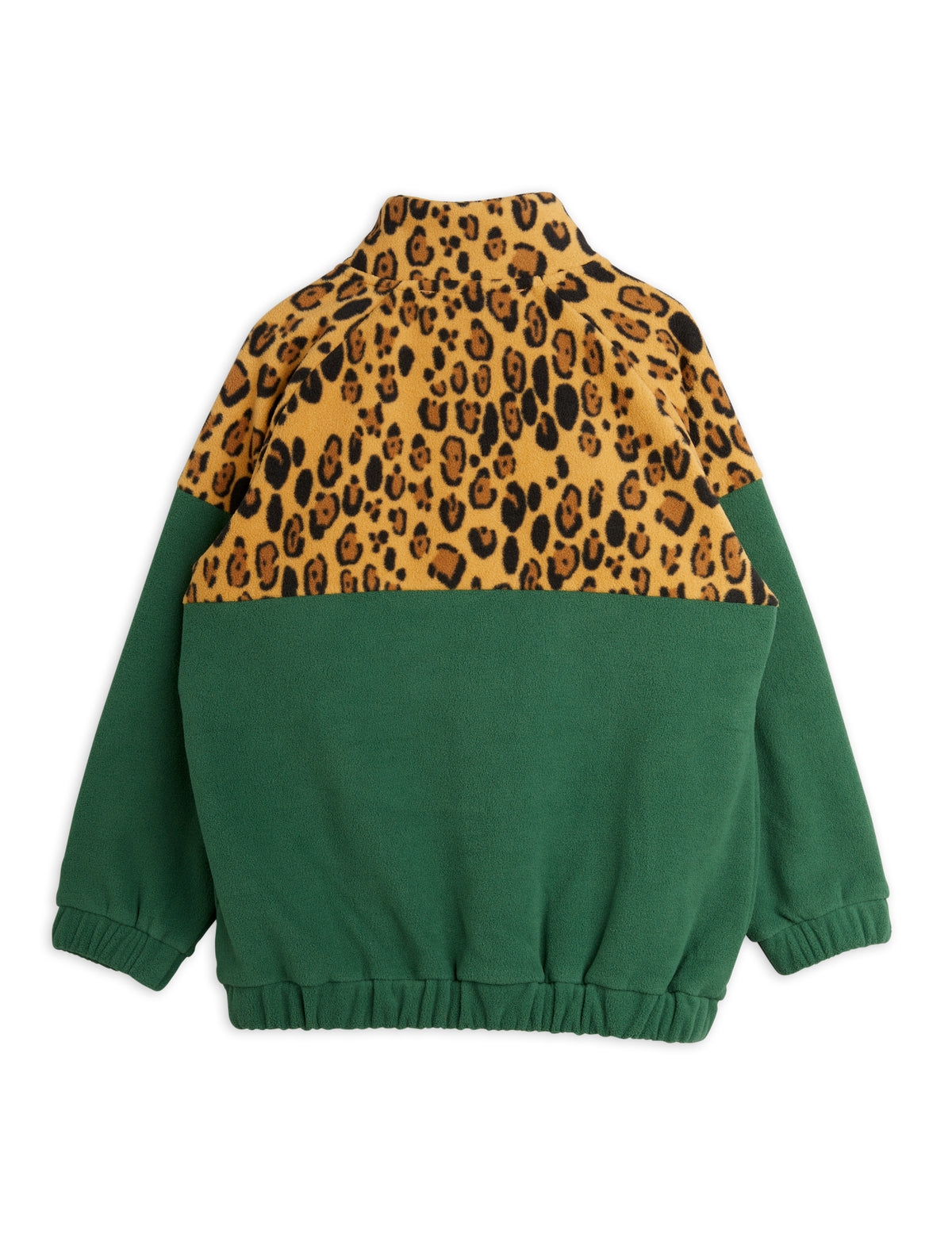 Leopard Fleece Zip Pullover green
