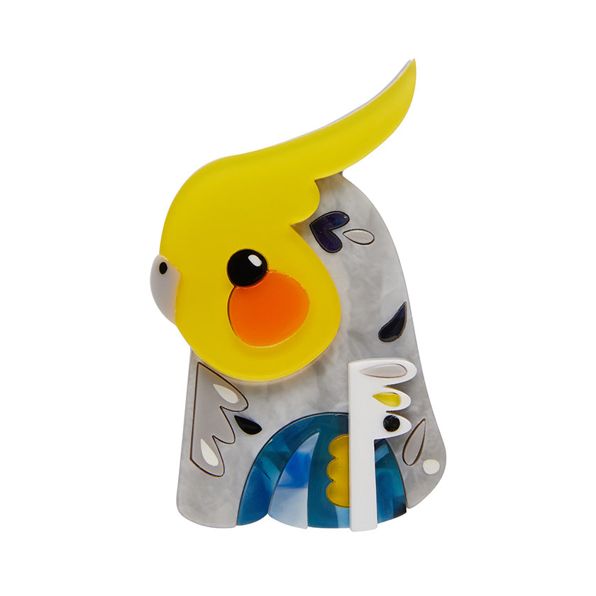 The Coy Cockatiel Brooch