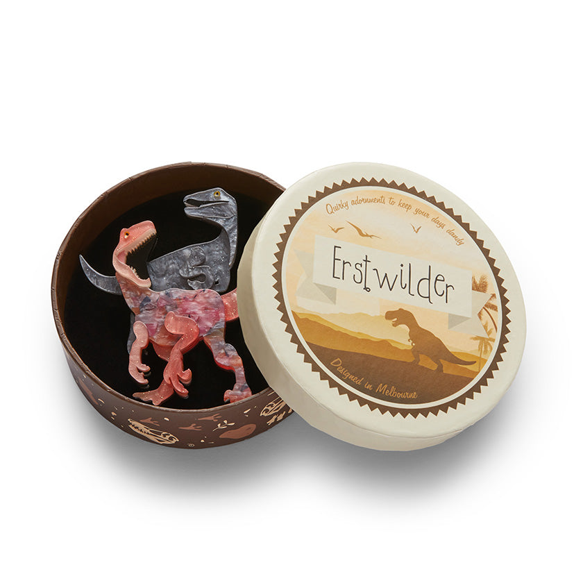 Dinosauria Bloody Rapt Brooch Pink