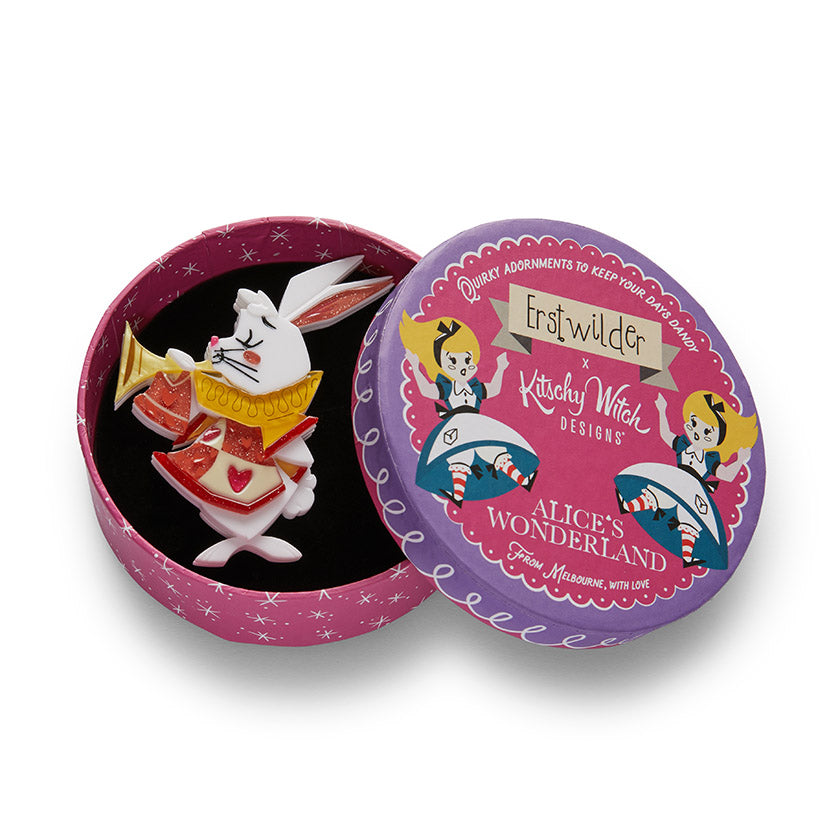 The White Rabbit Announces Brooch