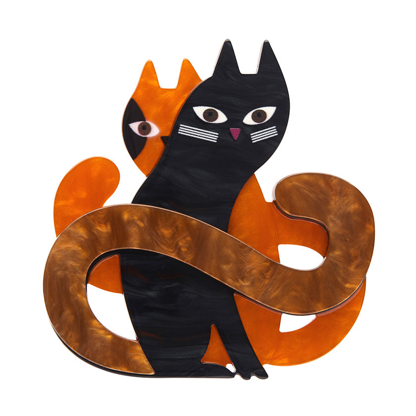 Hide and Seek Cats Brooch