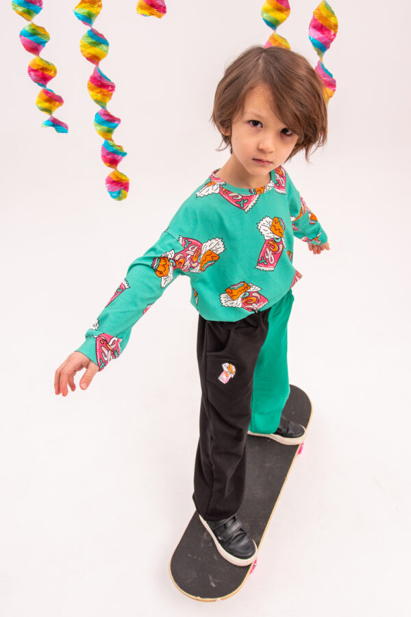 Candy Bar Black Green Balloon Pants