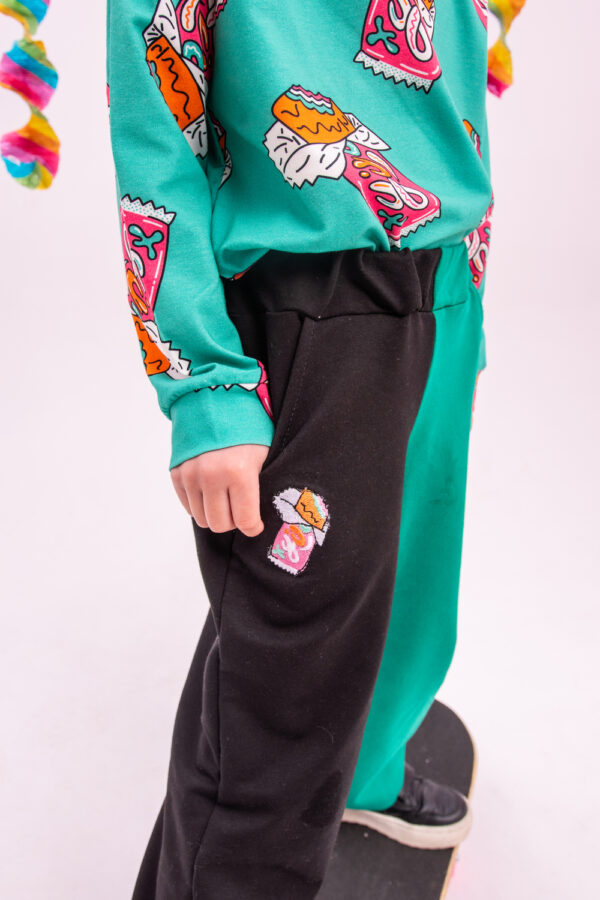 Candy Bar Black Green Balloon Pants