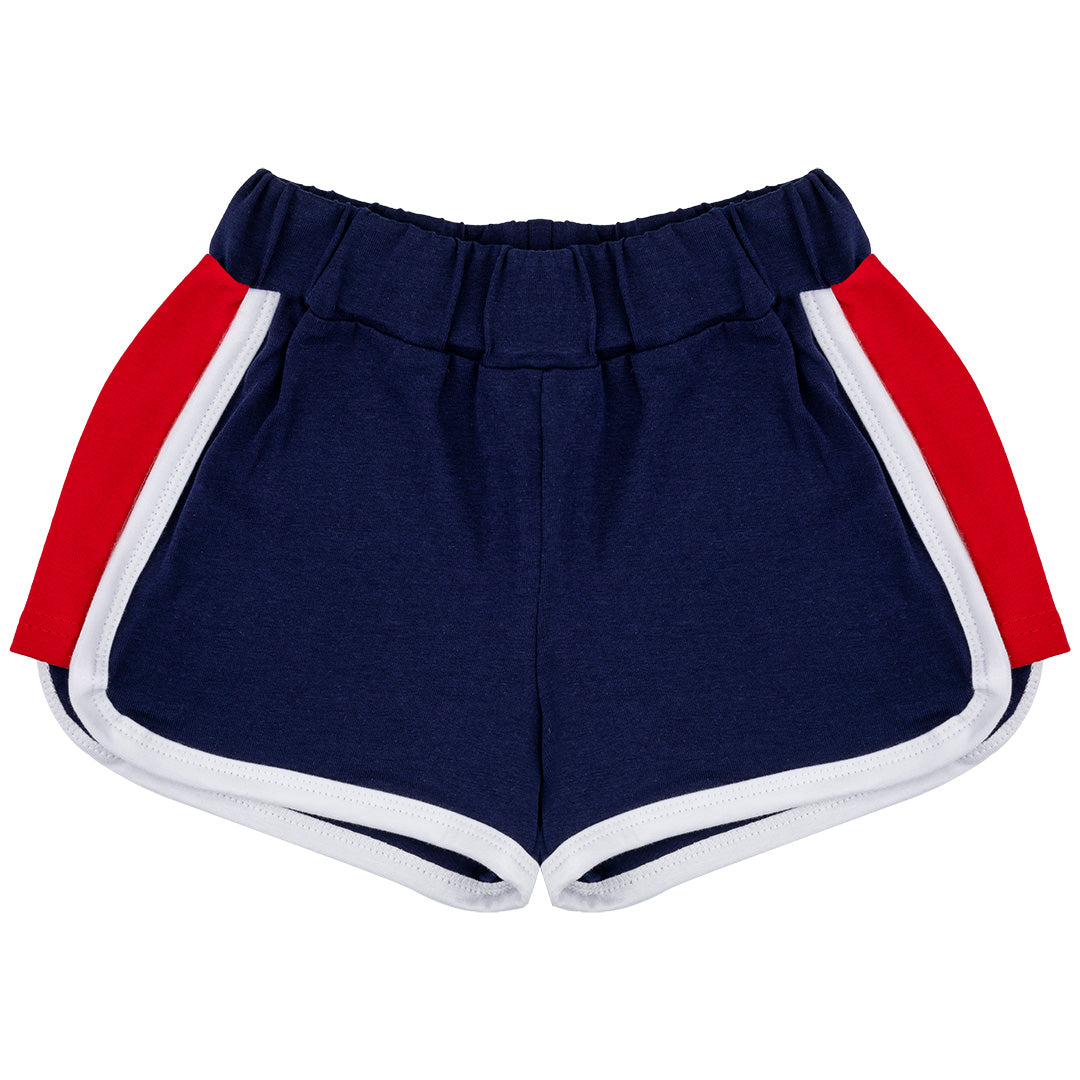 Retro Shorts – Color Block Navy