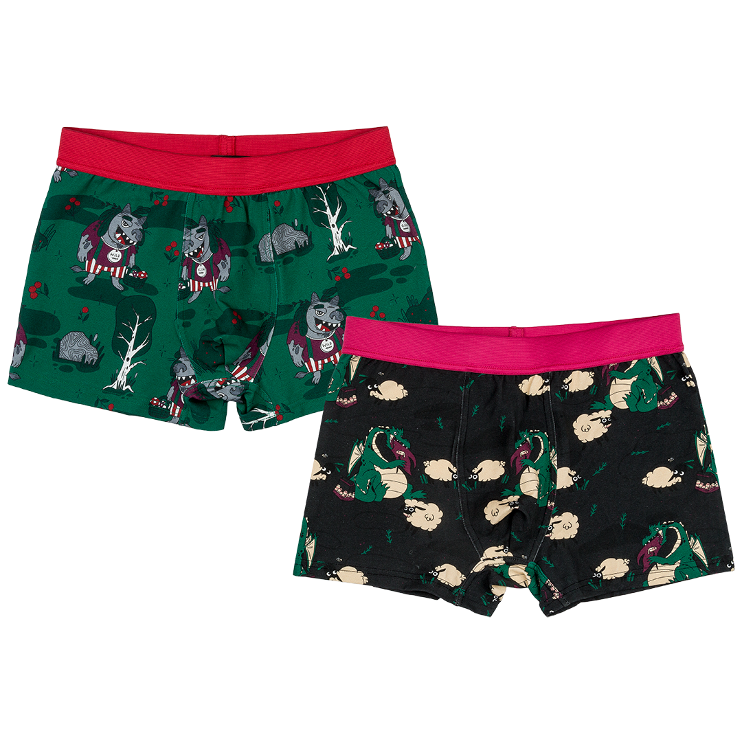 Veggie Dragon, Forest Trolls Daddy Boxers Set of 2