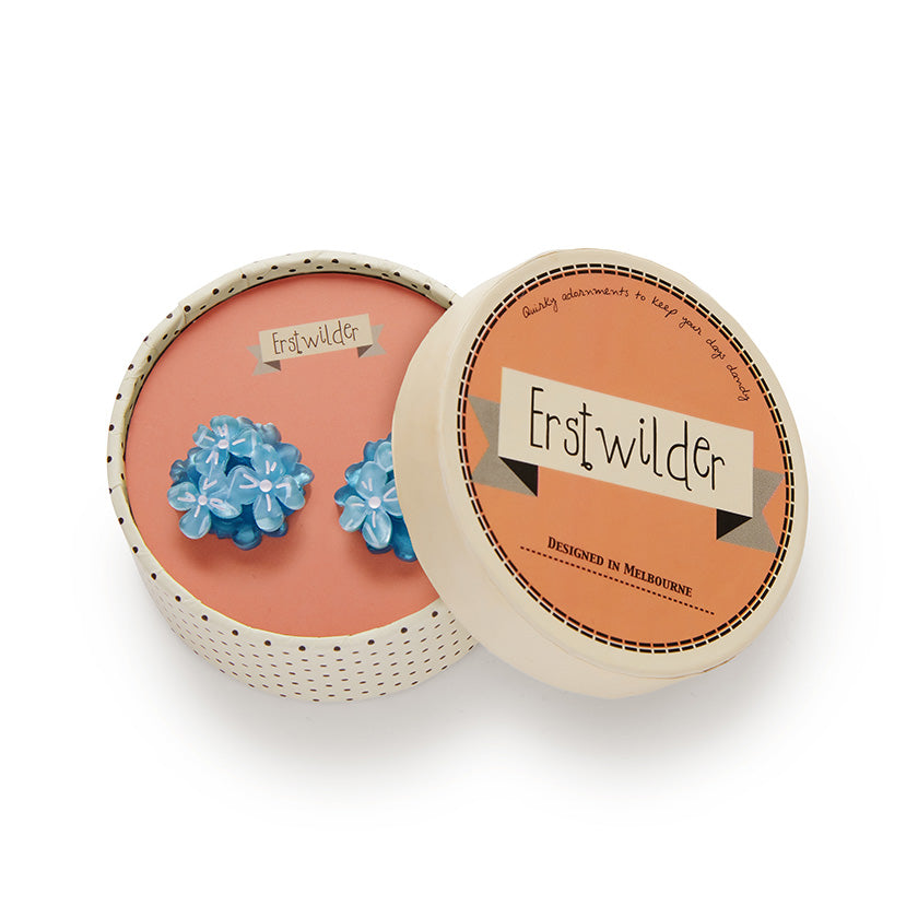 Erstwilder Heartfelt Hydrangea Stud Earrings - Blue
