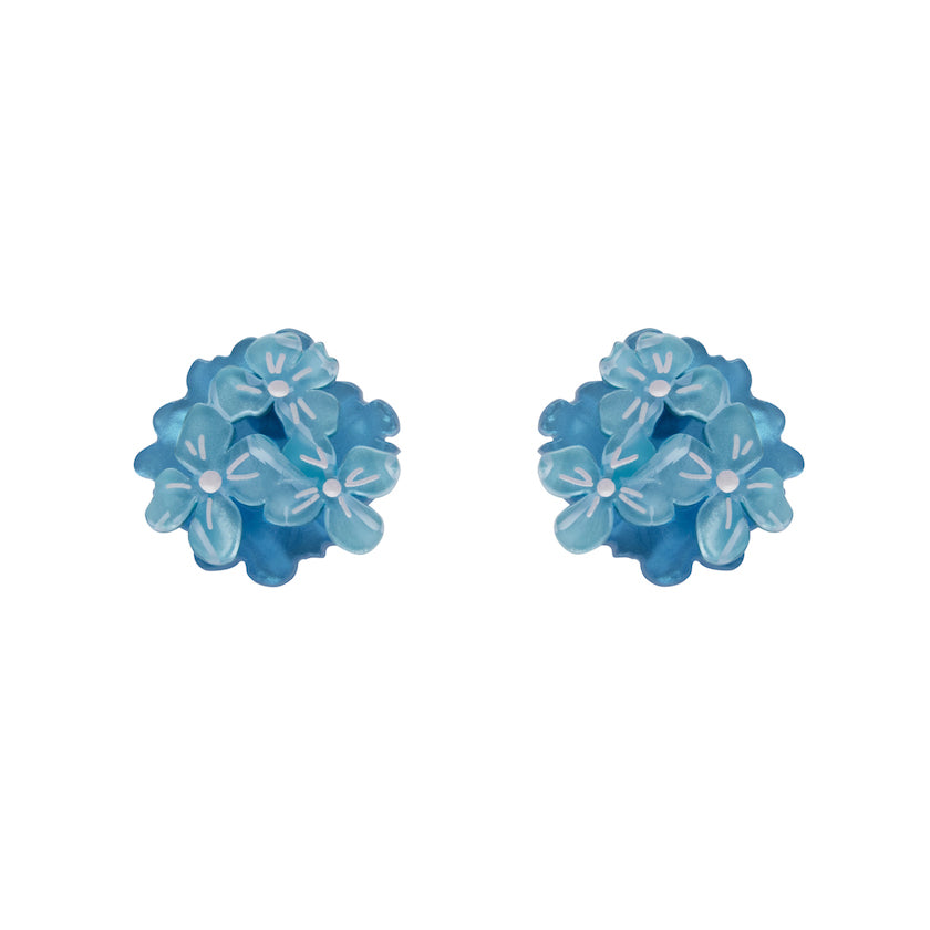 Erstwilder Heartfelt Hydrangea Stud Earrings - Blue