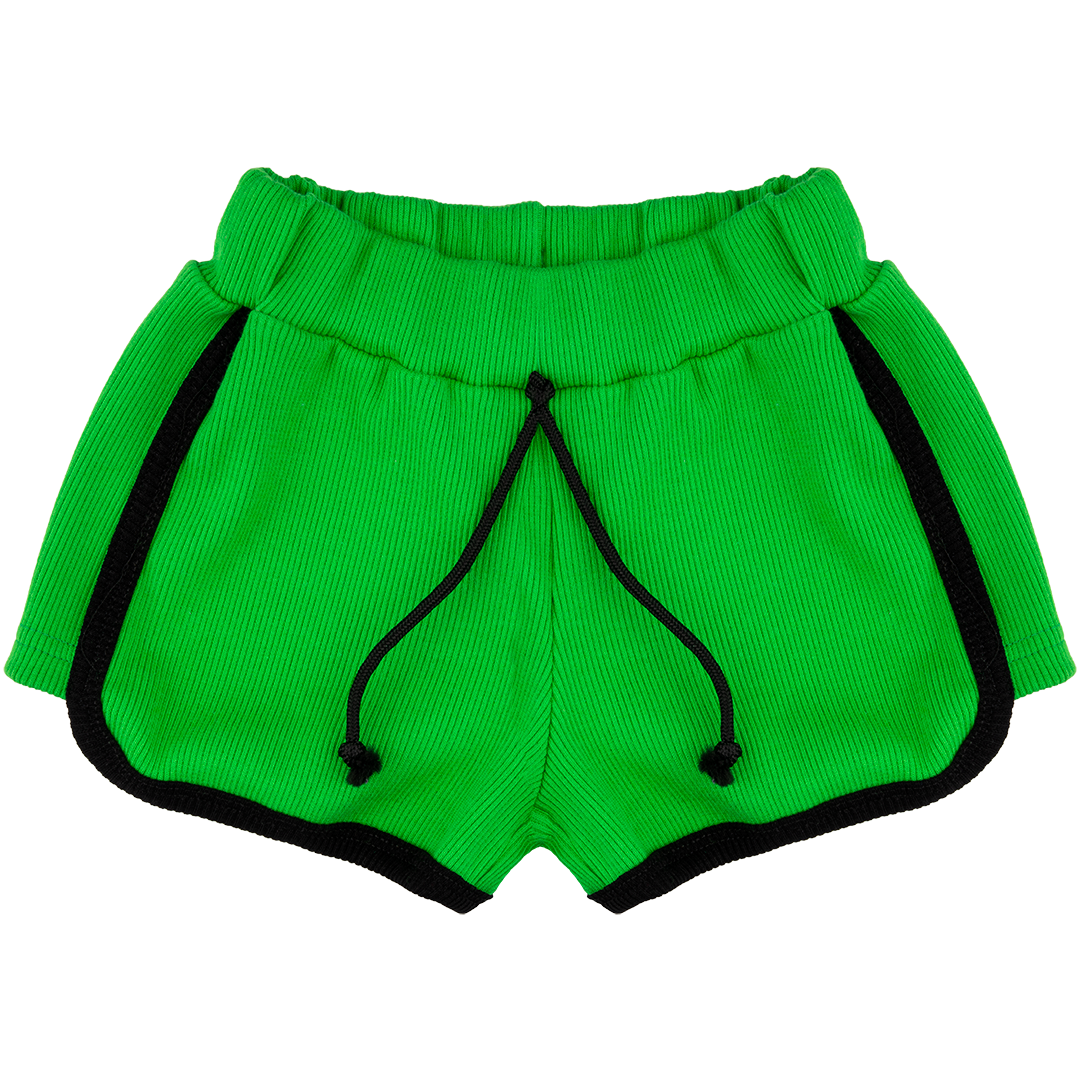Velour Retro Shorts  – Granny Smith Green