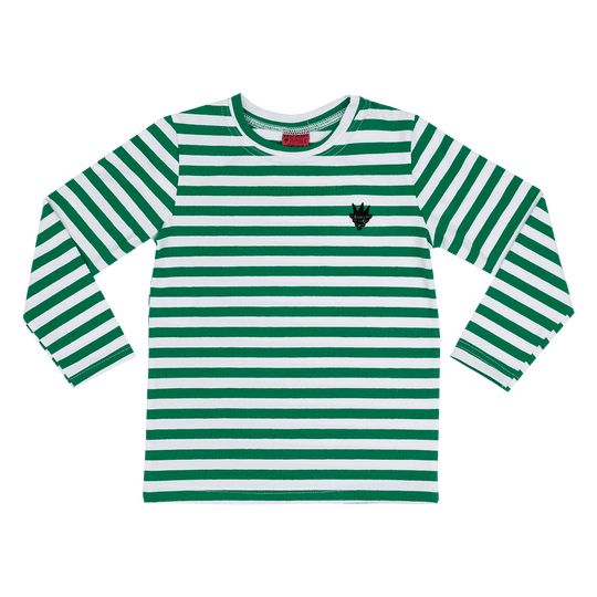 Green Stripes Ls Tee