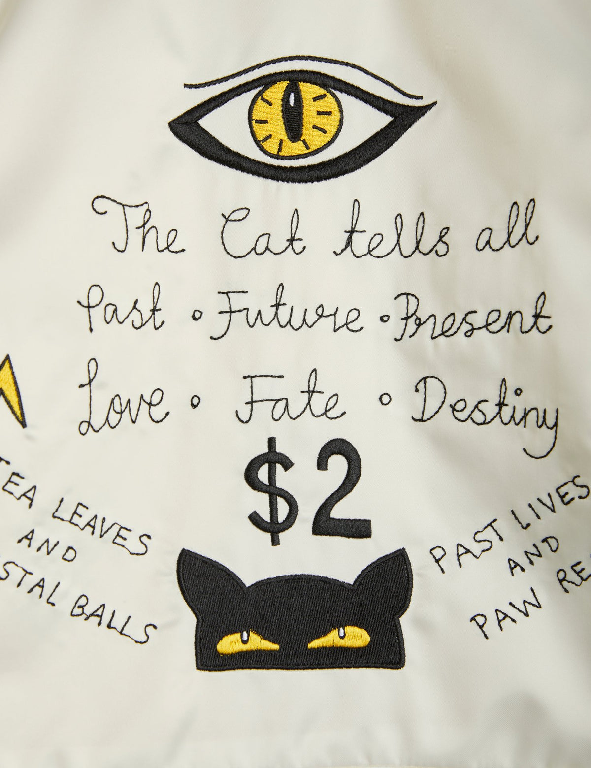 Cat Tells All Satin Jacket offwhite