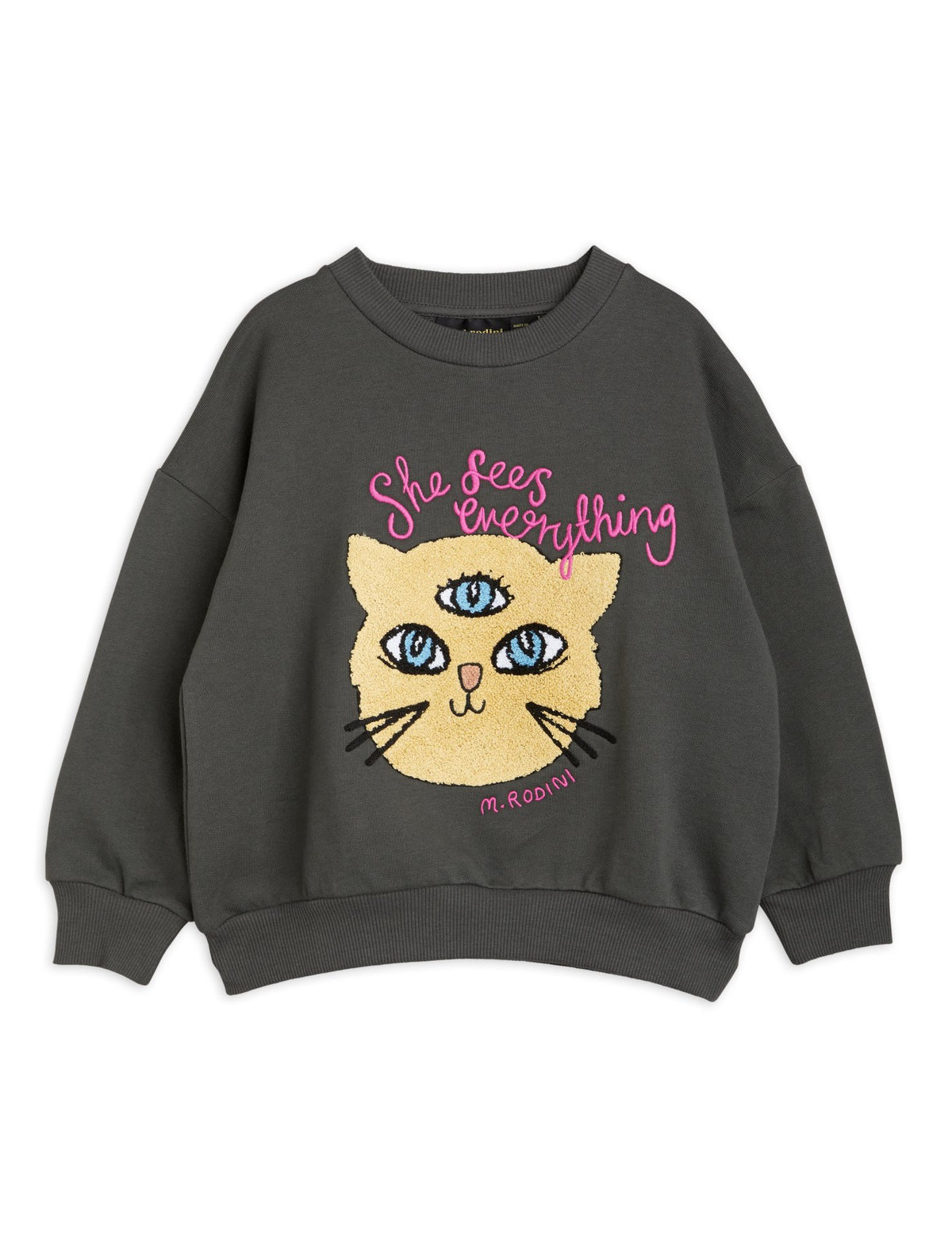 She Sees Everything Emb Sweatshirt black