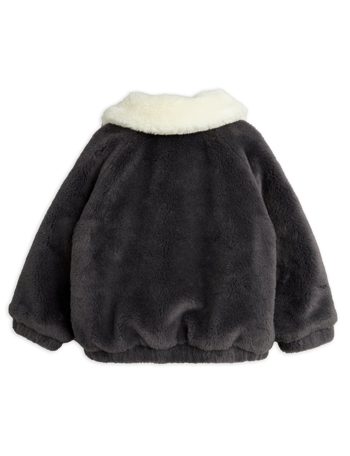 Faux Fur Aviator Jacket - dark grey