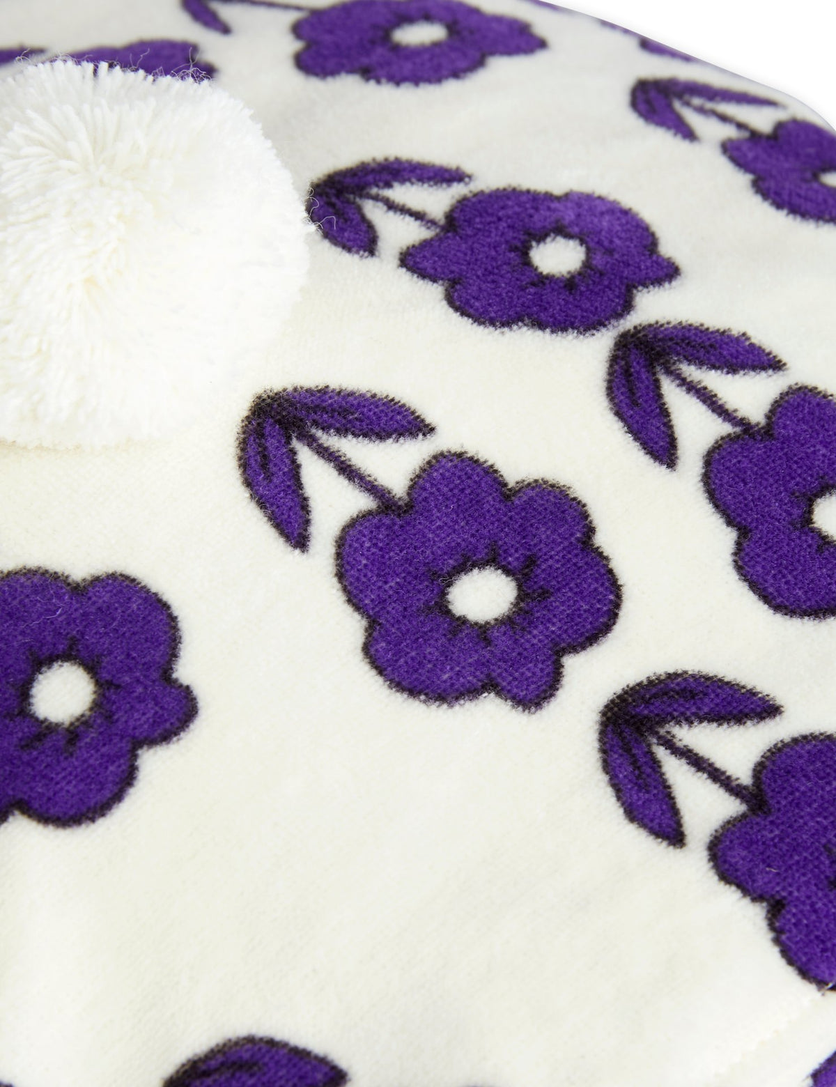 Spaceflower Pombom Beret Offwhite