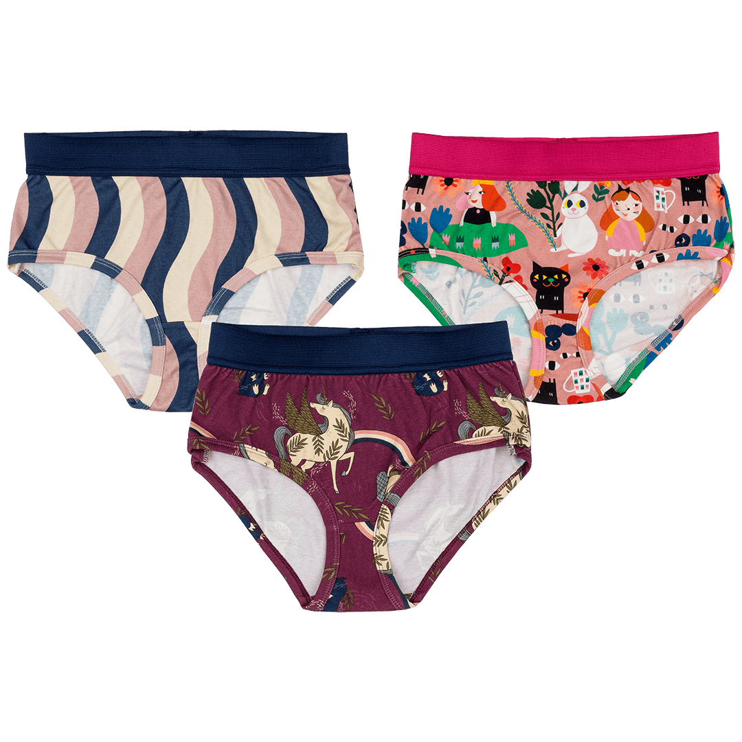 Rabbit Hole, Unicorn Crew, Angel Hair Mummy Briefs Set of 3