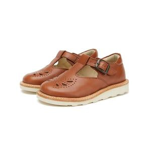 Rosie Leather T-Bar Chestnut Brown