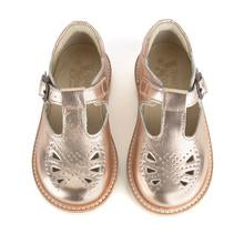 Rosie Leather T-Bar Chestnut Gold