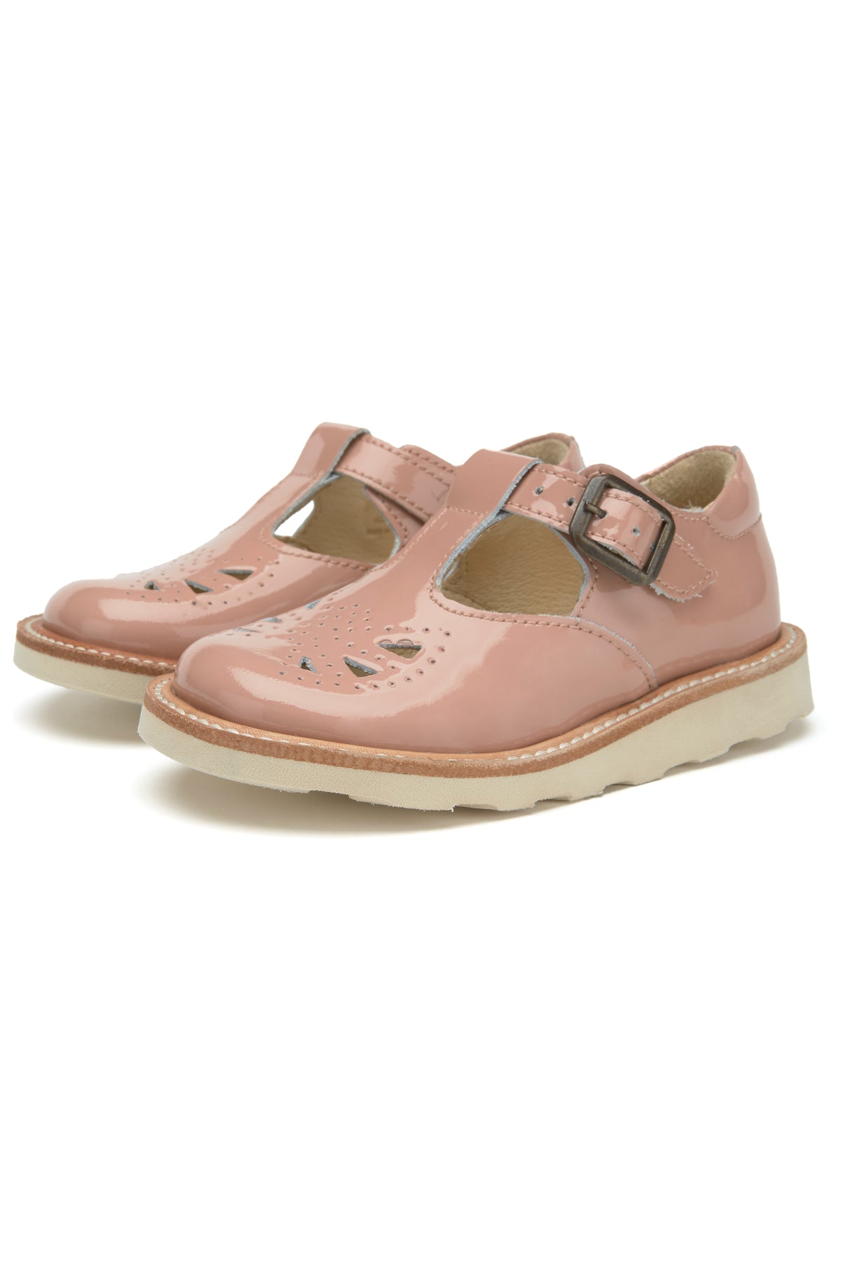 Rosie Leather T-Bar Blush Pink