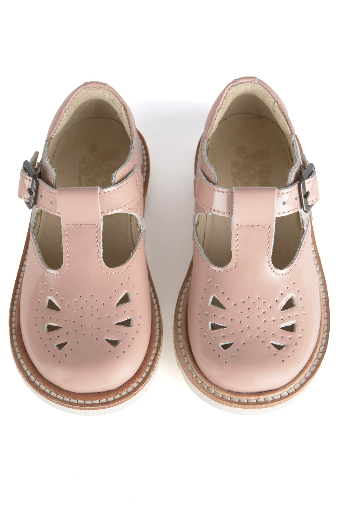 Rosie Leather T-Bar Blush Pink