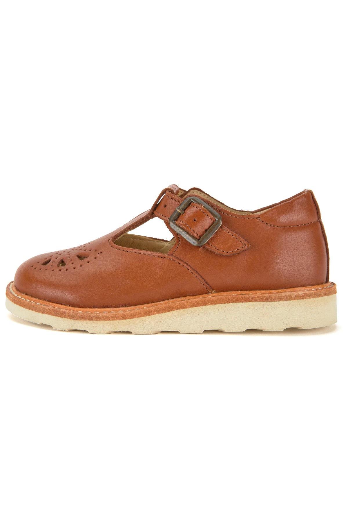 Rosie Leather T-Bar Chestnut Brown
