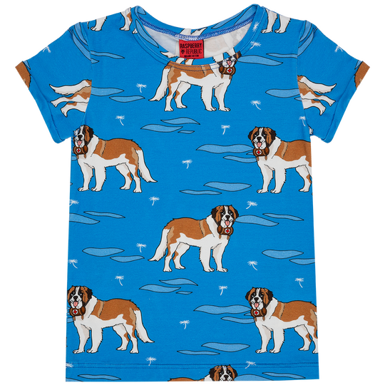 Saint Bernard Short Sleeve T-Shirt Blue