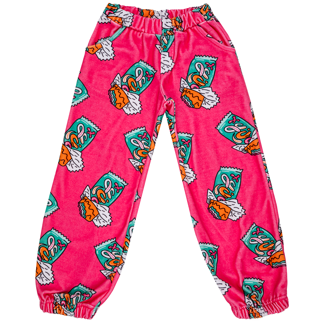 Candy Bar Hot Pink Velour Balloon Pants