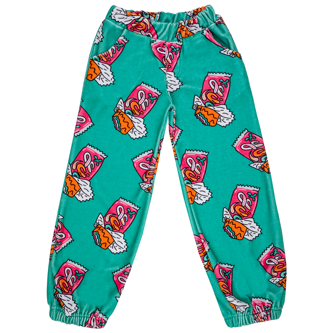 Candy Bar Mint Velour Balloon Pants