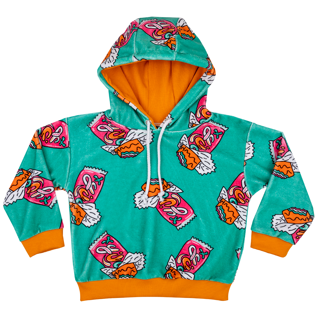 Candy Bar Mint Velour Hoodie
