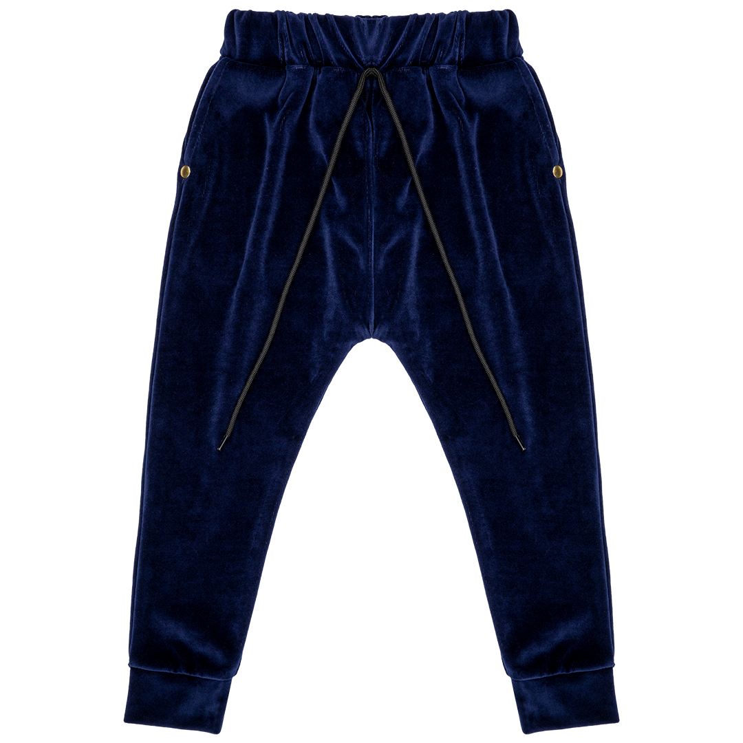 Kids Velour Sweatpants – Golden Harvest Navy