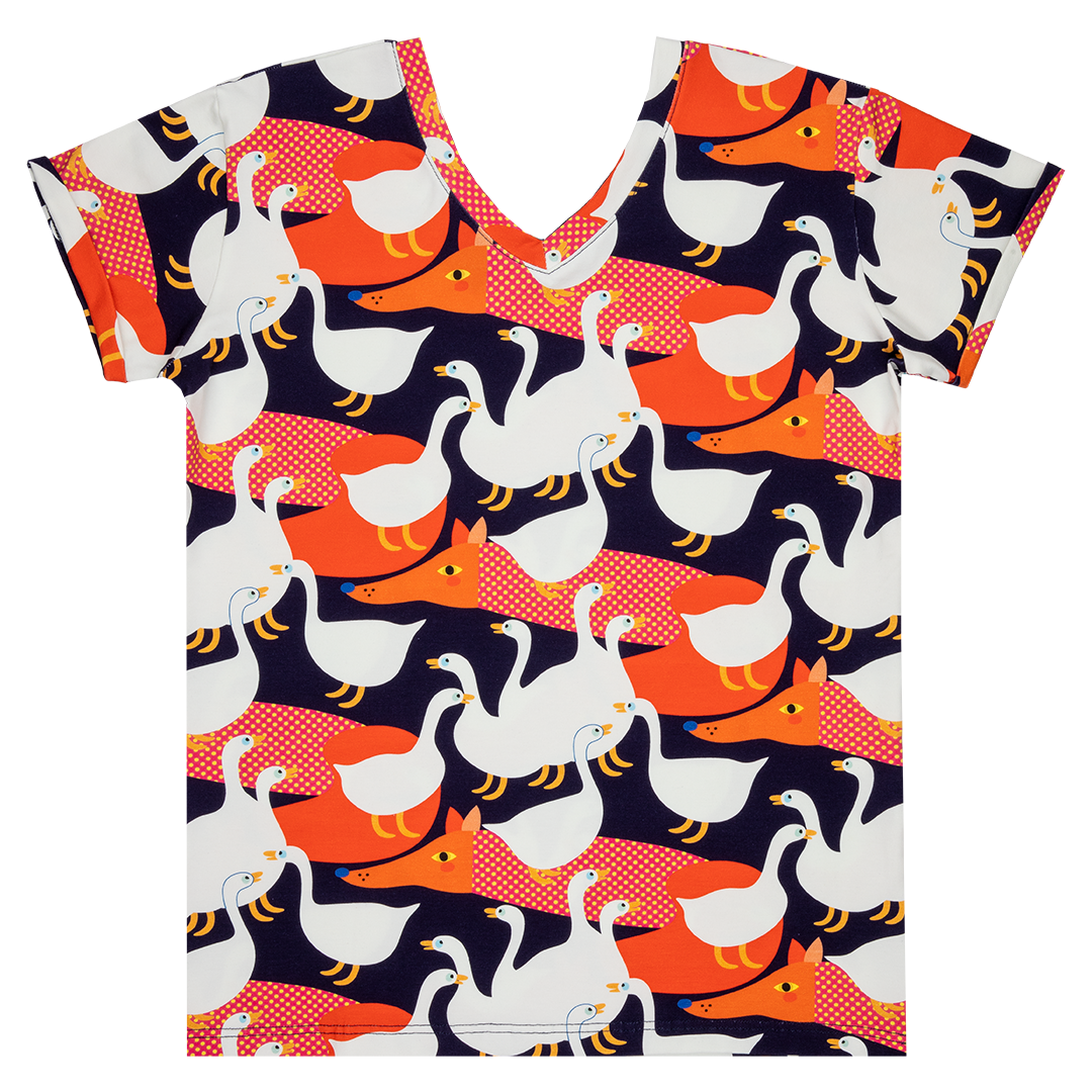 Womens Short Sleeve T-shirt - Goose on the Loose